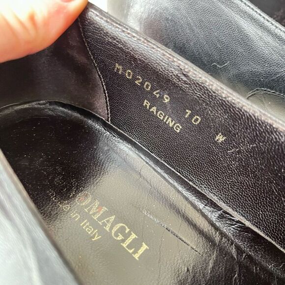 Bruno Magli Raging Black Leather Slip-On Loafers, Handmade in Italy, Size 10 - Picture 2 of 9